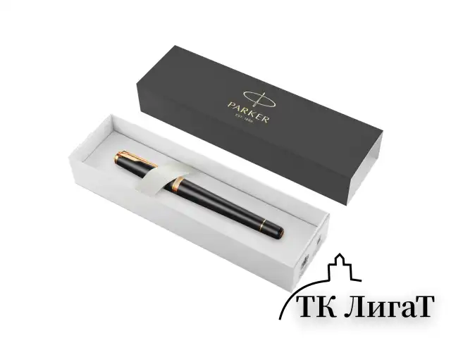 Ручка перьевая PARKER "Urban Core Muted Black GT", черный матовый лак, позолота, синяя, 1931593