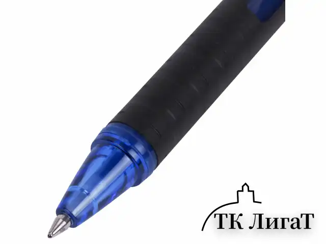 Ручка шариковая масляная с грипом UNI (Япония) "JetStream", СИНЯЯ, корпус синий, узел 0,7 мм, линия письма 0,35 мм, SX-101-07 BLUE