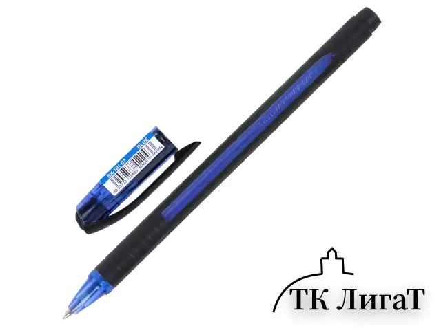 Ручка шариковая масляная с грипом UNI (Япония) "JetStream", СИНЯЯ, корпус синий, узел 0,7 мм, линия письма 0,35 мм, SX-101-07 BLUE