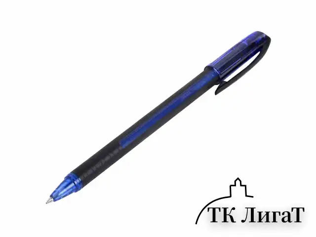 Ручка шариковая масляная с грипом UNI (Япония) "JetStream", СИНЯЯ, корпус синий, узел 0,7 мм, линия письма 0,35 мм, SX-101-07 BLUE