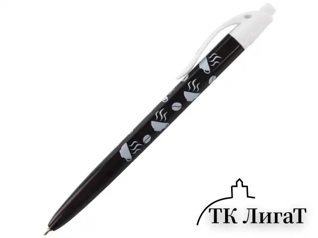 Ручка шариковая масляная автоматическая BRAUBERG BLACK&WHITE "Coffee", СИНЯЯ, узел 0,7 мм, линия письма 0,35 мм, 142659