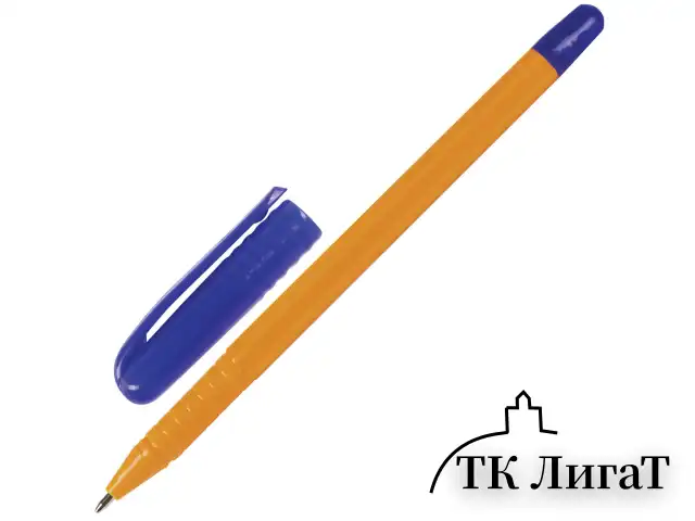 Ручка шариковая STAFF "EVERYDAY BP-247 Orange", СИНЯЯ, шестигранная, корпус оранжевый, линия письма 0,5 мм, 142661