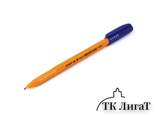 Ручка шариковая STAFF "EVERYDAY BP-247 Orange", СИНЯЯ, шестигранная, корпус оранжевый, линия письма 0,5 мм, 142661