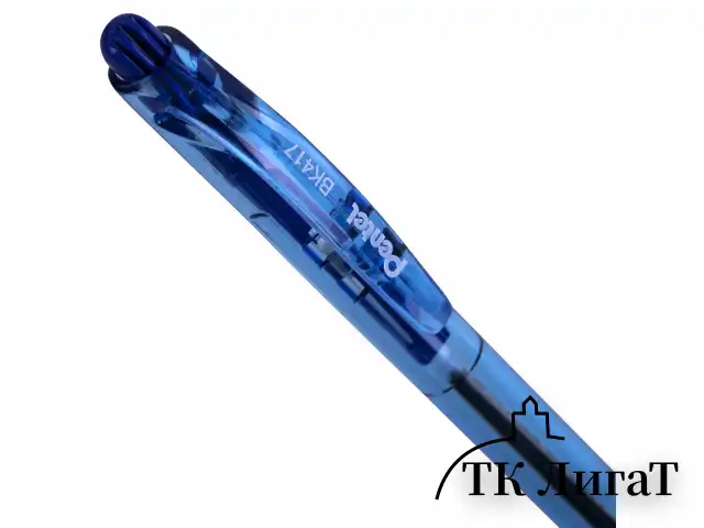 Ручка шариковая масляная автоматическая с грипом PENTEL (Япония) "Fine Line", СИНЯЯ, линия письма 0,27 мм, BK417-CN