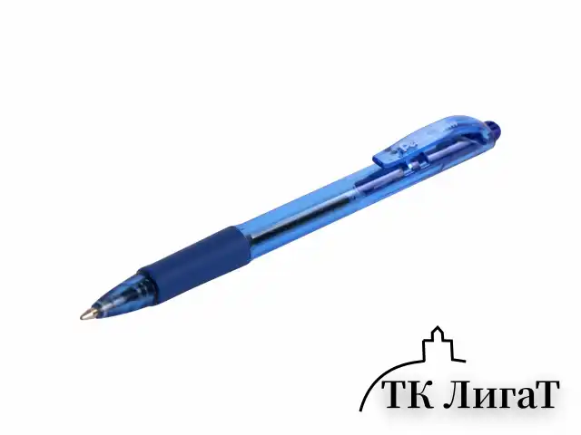 Ручка шариковая масляная автоматическая с грипом PENTEL (Япония) "Fine Line", СИНЯЯ, линия письма 0,27 мм, BK417-CN