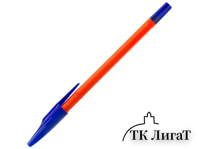 Ручка шариковая масляная STAFF "Basic OBP-679", СИНЯЯ, корпус оранжевый, узел 1 мм, линия письма 0,7 мм, 142679