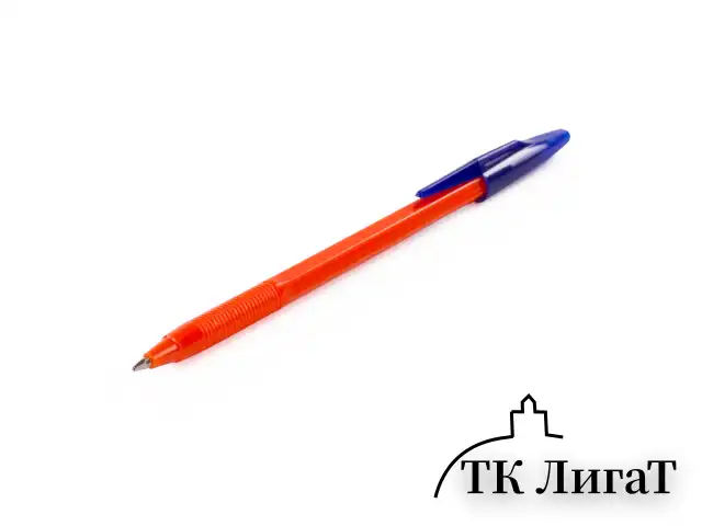 Ручка шариковая масляная STAFF "Basic OBP-679", СИНЯЯ, корпус оранжевый, узел 1 мм, линия письма 0,7 мм, 142679