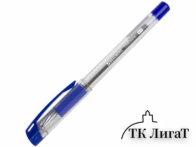 Ручка шариковая масляная с грипом BRAUBERG "Time2rite", СИНЯЯ, узел 0,7 мм, линия письма 0,35 мм, 142683