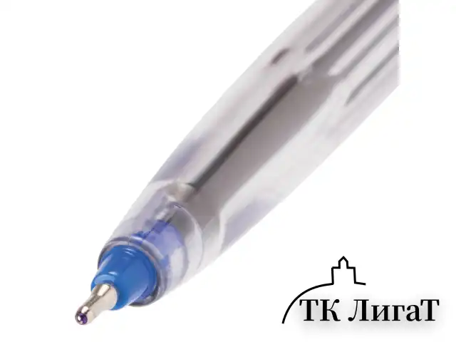 Ручка шариковая масляная BRAUBERG "Ice", СИНЯЯ, корпус прозрачный, узел 0,6 мм, линия письма 0,3 мм, 142686