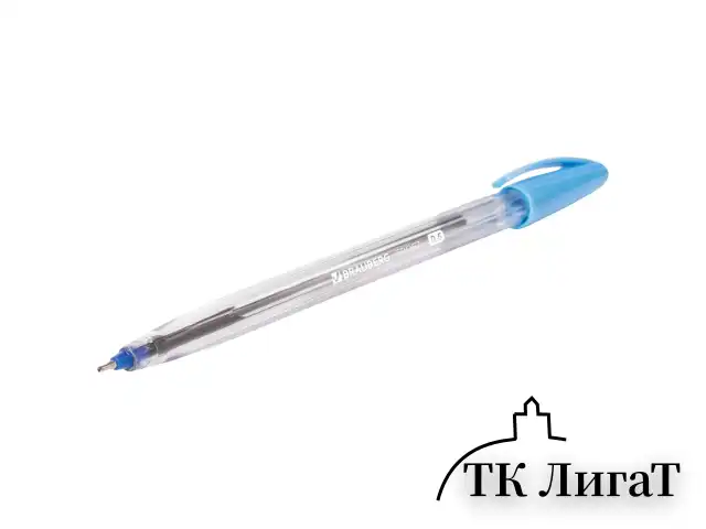 Ручка шариковая масляная BRAUBERG "Ice", СИНЯЯ, корпус прозрачный, узел 0,6 мм, линия письма 0,3 мм, 142686