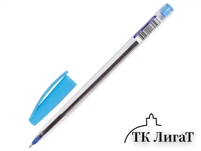 Ручка шариковая масляная BRAUBERG "Ice", СИНЯЯ, корпус прозрачный, узел 0,6 мм, линия письма 0,3 мм, 142686