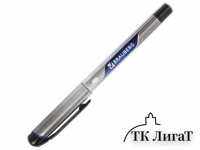 Ручка шариковая масляная с грипом BRAUBERG "Signature", СИНЯЯ, печать, узел 0,7 мм, линия письма 0,35 мм, 142688