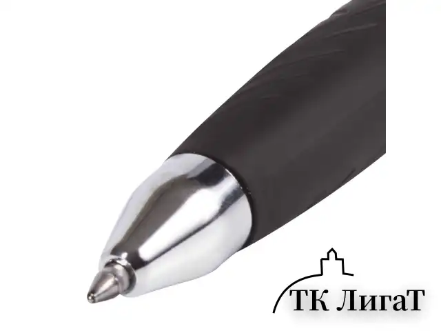 Ручка гелевая автоматическая с грипом BRAUBERG "Jet Gel", ЧЕРНАЯ, печать, узел 0,6 мм, линия письма 0,4 мм, 142691
