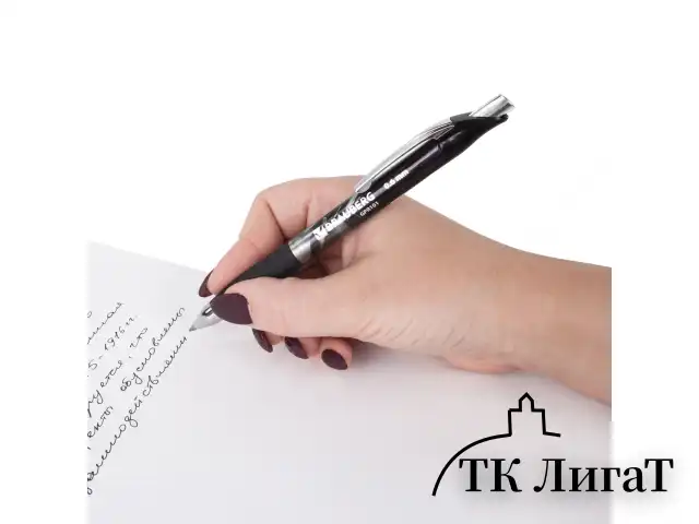 Ручка гелевая автоматическая с грипом BRAUBERG "Jet Gel", ЧЕРНАЯ, печать, узел 0,6 мм, линия письма 0,4 мм, 142691