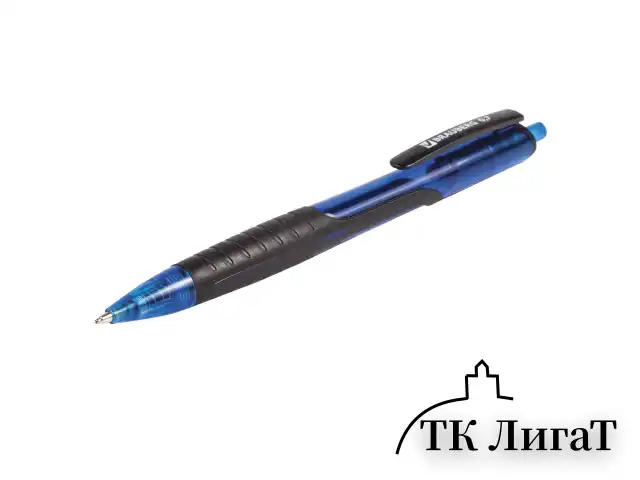 Ручка шариковая масляная автоматическая с грипом BRAUBERG "Phantom", СИНЯЯ, узел 0,7 мм, линия письма 0,35 мм, 142699