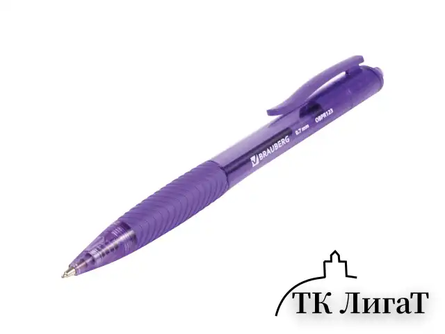 Ручка шариковая масляная автоматическая с грипом BRAUBERG "Fruity RD", СИНЯЯ, корпус ассорти, узел 0,7 мм, линия письма 0,35 мм, 142700