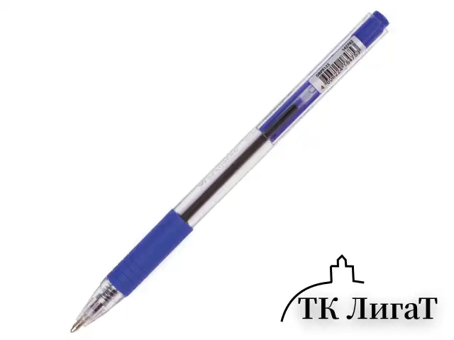 Ручка шариковая масляная автоматическая с грипом BRAUBERG "Click", СИНЯЯ, узел 1 мм, линия письма 0,5 мм, 142702
