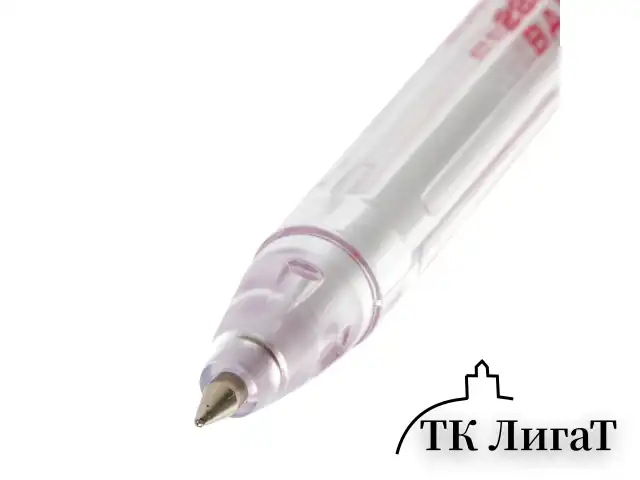 Ручка шариковая масляная PENSAN "Global-21", КРАСНАЯ, корпус прозрачный, узел 0,5 мм, линия письма 0,3 мм, 2221, 2221/12