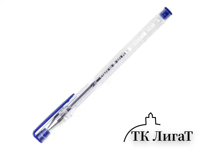 Ручка гелевая STAFF "Basic" GP-789, СИНЯЯ, корпус прозрачный, хромированные детали, узел 0,5 мм, 142788
