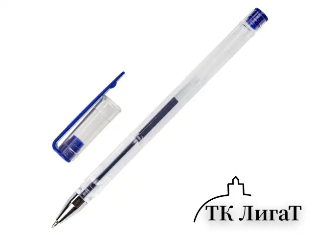 Ручка гелевая STAFF "Basic" GP-789, СИНЯЯ, корпус прозрачный, хромированные детали, узел 0,5 мм, 142788
