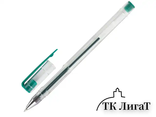 Ручка гелевая STAFF "Basic" GP-789, ЗЕЛЕНАЯ, корпус прозрачный, хромированные детали, узел 0,5 мм, линия письма 0,35 мм, 142791