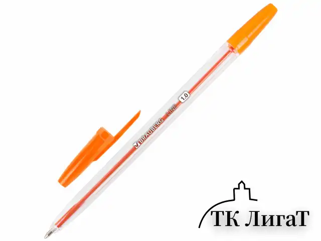 Ручки шариковые BRAUBERG, НАБОР 6 шт., АССОРТИ, "Line", корпус прозрачный, узел 1 мм, линия письма 0,5 мм, 142819