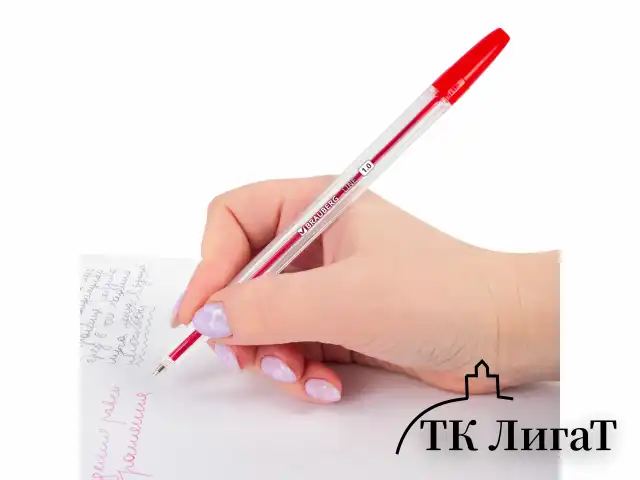 Ручки шариковые BRAUBERG, НАБОР 6 шт., АССОРТИ, "Line", корпус прозрачный, узел 1 мм, линия письма 0,5 мм, 142819