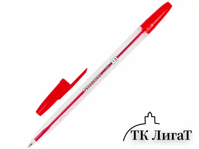 Ручки шариковые BRAUBERG, НАБОР 6 шт., АССОРТИ, "Line", корпус прозрачный, узел 1 мм, линия письма 0,5 мм, 142819