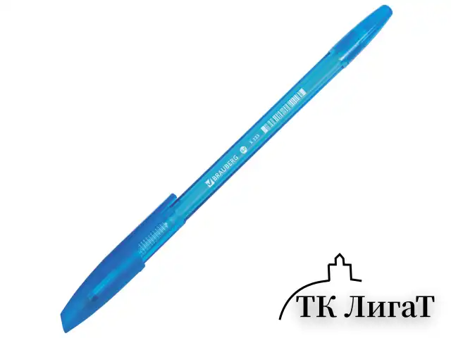 Ручка шариковая BRAUBERG "X-333" NEON, СИНЯЯ, корпус тонированный ассорти, узел 0,7 мм, линия письма 0,35 мм, 142829