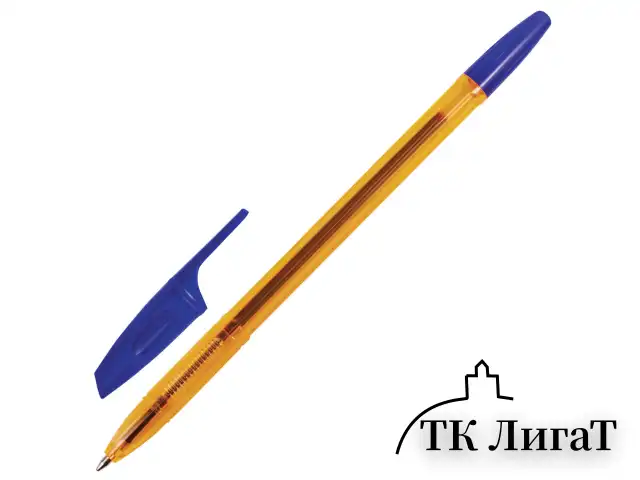 Ручка шариковая BRAUBERG "X-333" AMBER, СИНЯЯ, корпус тонированный оранжевый, узел 0,7 мм, линия письма 0,35 мм, 142832