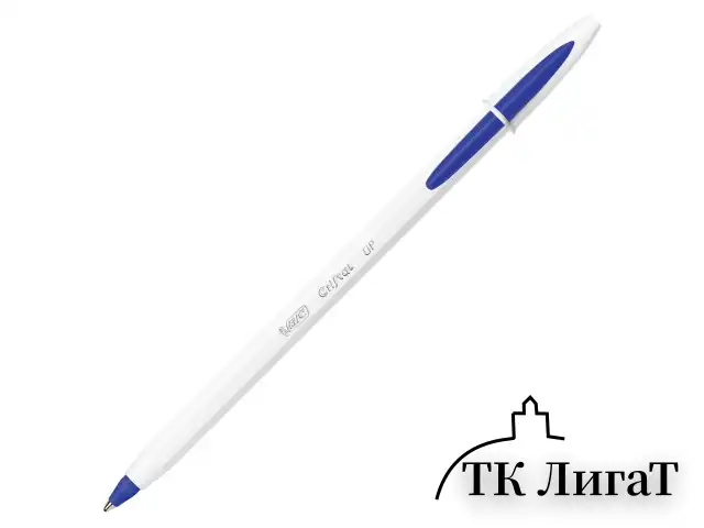 Ручка шариковая BIC "Cristal UP", СИНЯЯ, корпус белый, узел 1,2 мм, линия письма 0,35 мм, 949879