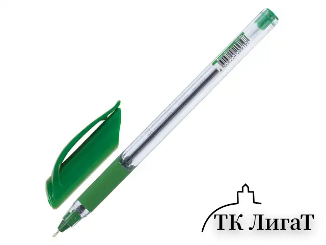 Ручка шариковая масляная BRAUBERG "Extra Glide GT", ЗЕЛЕНАЯ, трехгранная, узел 0,7 мм, линия письма 0,35 мм, 142921