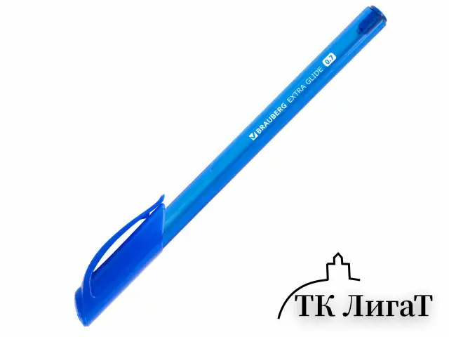Ручка шариковая масляная BRAUBERG "Extra Glide Tone", СИНЯЯ, трехгранная, узел 0,7 мм, линия письма 0,35 мм, 142924
