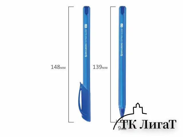 Ручка шариковая масляная BRAUBERG "Extra Glide Tone", СИНЯЯ, трехгранная, узел 0,7 мм, линия письма 0,35 мм, 142924