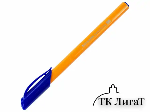 Ручка шариковая масляная BRAUBERG "Extra Glide Orange", СИНЯЯ, трехгранная, узел 0,7 мм, линия письма 0,35 мм, 142925