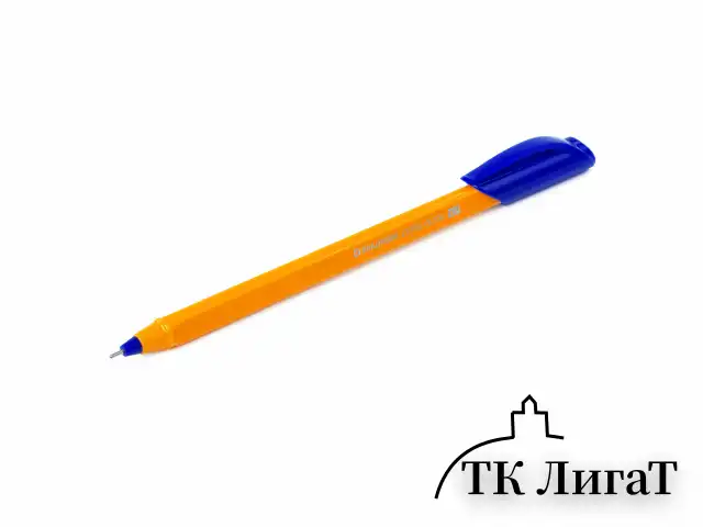 Ручка шариковая масляная BRAUBERG "Extra Glide Orange", СИНЯЯ, трехгранная, узел 0,7 мм, линия письма 0,35 мм, 142925
