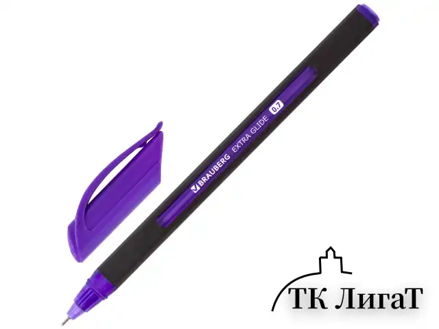 Ручка шариковая масляная BRAUBERG "Extra Glide Soft Color", СИНЯЯ, узел 0,7 мм, линия письма 0,35 мм, 142928