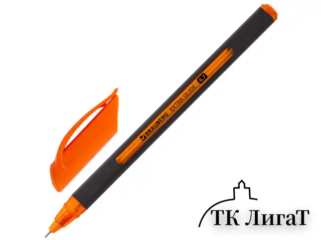 Ручка шариковая масляная BRAUBERG "Extra Glide Soft Color", СИНЯЯ, узел 0,7 мм, линия письма 0,35 мм, 142928
