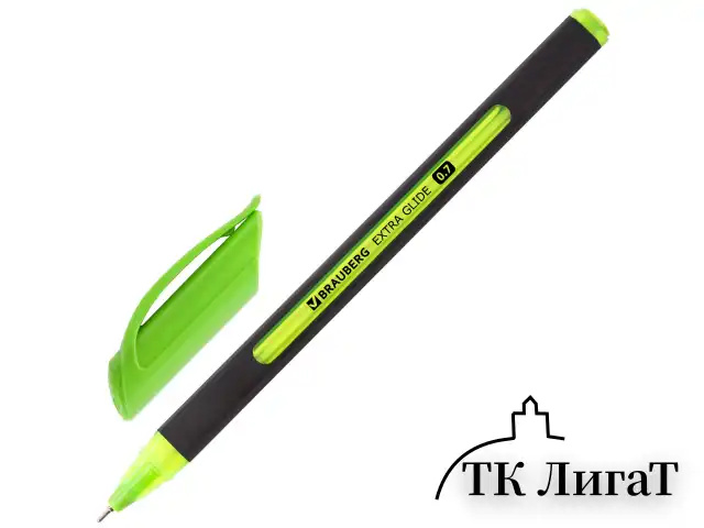 Ручка шариковая масляная BRAUBERG "Extra Glide Soft Color", СИНЯЯ, узел 0,7 мм, линия письма 0,35 мм, 142928