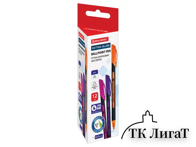 Ручка шариковая масляная BRAUBERG "Extra Glide Soft Color", СИНЯЯ, узел 0,7 мм, линия письма 0,35 мм, 142928