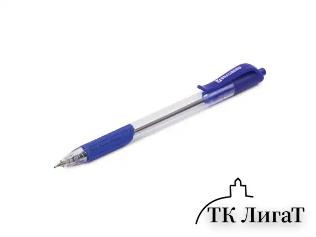 Ручка шариковая масляная автоматическая BRAUBERG "Extra Glide R-Grip", СИНЯЯ, узел 0,7 мм, линия письма 0,35 мм, 142930