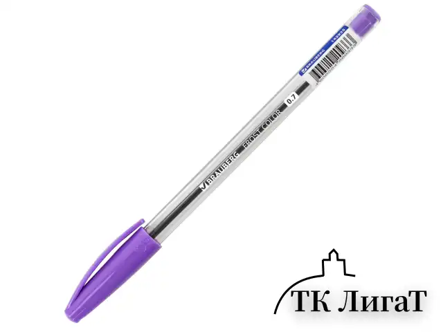 Ручка шариковая масляная BRAUBERG "Frost Color", СИНЯЯ, ассорти, узел 0,6 мм, линия письма 0,3 мм, 142935