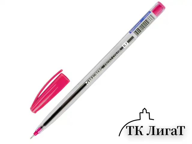 Ручка шариковая масляная BRAUBERG "Frost Color", СИНЯЯ, ассорти, узел 0,6 мм, линия письма 0,3 мм, 142935