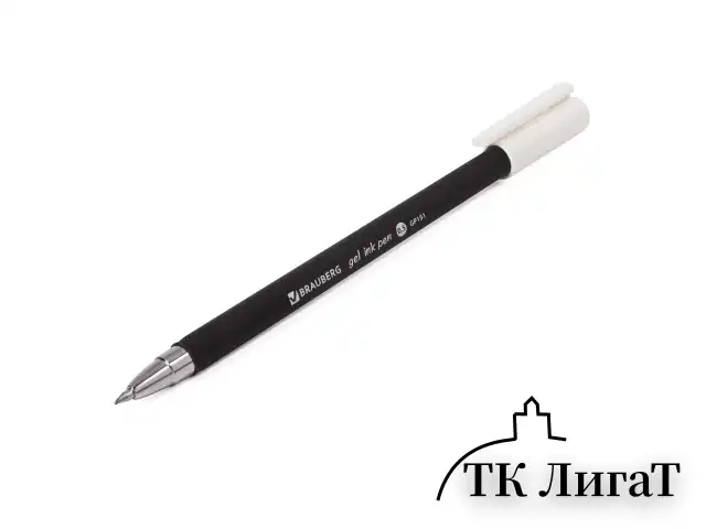Ручка гелевая BRAUBERG "Matt Gel", ЧЕРНАЯ, корпус soft-touch, узел 0,5 мм, линия 0,35 мм, 142944