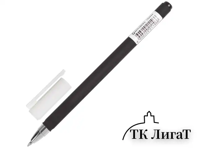 Ручка гелевая BRAUBERG "Matt Gel", ЧЕРНАЯ, корпус soft-touch, узел 0,5 мм, линия 0,35 мм, 142944