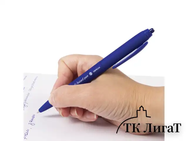 Ручка шариковая масляная автоматическая BRAUBERG "Sky Blue", СИНЯЯ, soft-touch, узел 0,7 мм, линия письма 0,35 мм, 142946