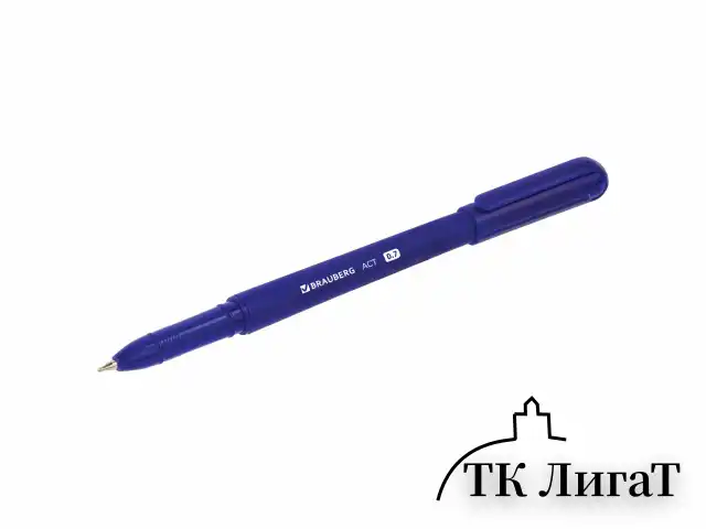 Ручка шариковая масляная BRAUBERG "АСТ", СИНЯЯ, корпус синий, узел 0,7 мм, линия письма 0,35 мм, 142947