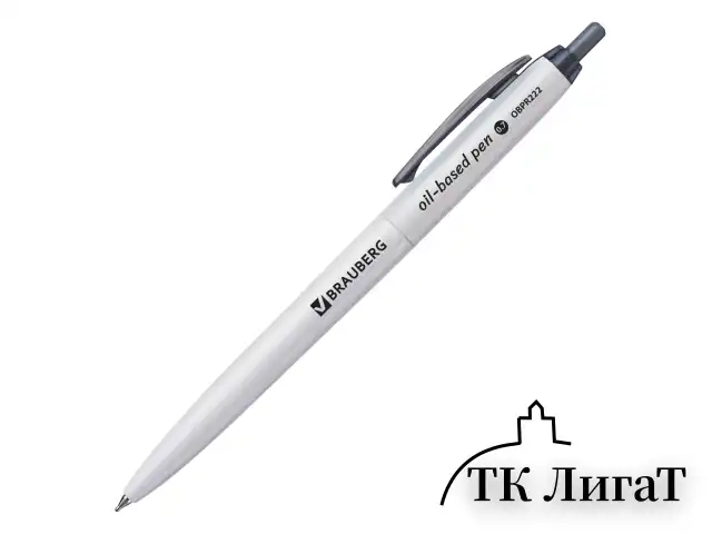 Ручка шариковая масляная автоматическая BRAUBERG "Sky White", СИНЯЯ, клип ассорти, узел 0,7 мм, линия письма 0,35 мм, 142950