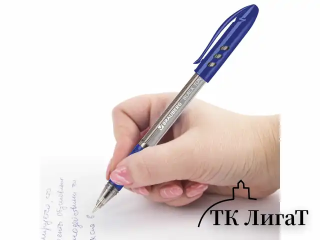 Ручка шариковая масляная BRAUBERG "Black Tone", СИНЯЯ, корпус тонированный, узел 0,7 мм, линия письма 0,35 мм, 142951