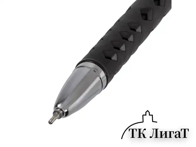 Ручка шариковая масляная BRAUBERG "Orient", ЧЕРНАЯ, корпус черный, игольчатый узел 0,7 мм, линия письма 0,35 мм, 143000